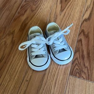 Size 3 gray converse baby shoes